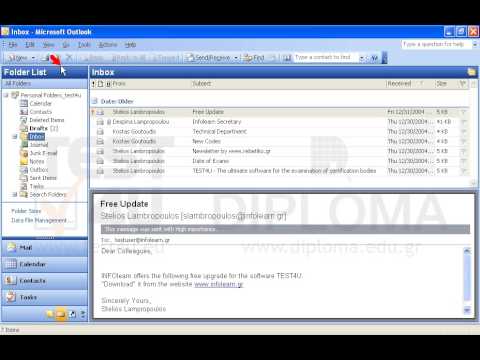 Configure Microsoft Outlook to display the navigation pane.