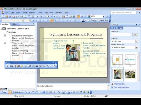 Insert any clipart object at the bottom left corner of the current slide. Make sure that the entire clip-art object is displayed on the slide without covering either the title or any of the two text boxes. Then add a shadow on the whole text which appears in the left text box. Insert any clipart object at the bottom left corner of the current slide. Make sure that the entire clip-art object is displayed on the slide without covering either the title or any of the two text boxes. Then add a shadow on the whole text which appears in the left text box.