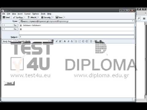 Create a new email message with subject Test and enter the text The first exercise in the main body of the message and send it to the INFOlearn contact group.