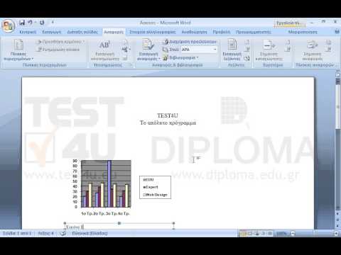 Κάτω από το γράφημα του TEST4U, προσθέστε λεζάντα και φροντίστε να ενημερώνεται αυτόματα η αρίθμηση στην περίπτωση που εισάγουμε ένα νέο γράφημα του Microsoft Graph. Κάτω από το γράφημα του TEST4U, προσθέστε λεζάντα και φροντίστε να ενημερώνεται αυτόματα η αρίθμηση στην περίπτωση που εισάγουμε ένα νέο γράφημα του Microsoft Graph.