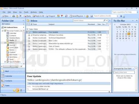 Create a new email message with subject serials.
Locate the data.txt file which appears in the TEST4UFolder folder on your desktop and copy only the code numbers of its contents in the main body of your email. Then save the email in the Drafts folder.