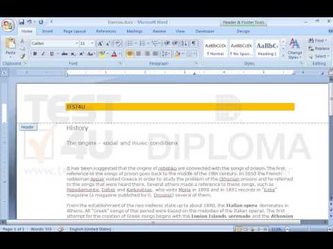 Apply orange shading on the header of the document. Then, insert the word TEST4U on the left side of the header using 10pt, dark blue, Verdana font. Apply orange shading on the header of the document. Then, insert the word TEST4U on the left side of the header using 10pt, dark blue, Verdana font.