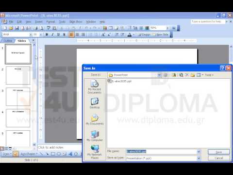 Save the current presentation as test.ppt to the IL-ates subfolder of your desktop. Save the current presentation as test.ppt to the IL-ates subfolder of your desktop.