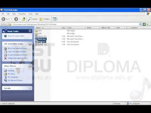 Move the files fileold.txt and fileold.doc from the TEST4UFolder folder of your desktop into the 2004 subfolder. Then move the files filestart.txt and filenew.doc from the TEST4UFolder folder of your desktop to the 2005 subfolder.