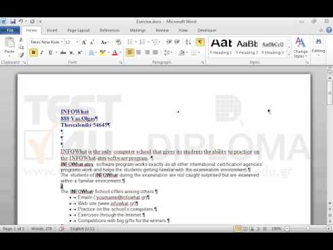 Insert a horizontal line in the empty line under the paragraph which begins with thte phrase The students of INFOWhat during the examination... Insert a horizontal line in the empty line under the paragraph which begins with thte phrase The students of INFOWhat during the examination...