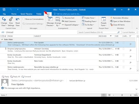 Configure Microsoft Outlook to display the folder pane (not minimized). Configure Microsoft Outlook to display the folder pane (not minimized).