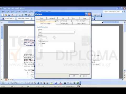 Use the following data:
INFOlearn
6th, Pindou
Kalamaria
Thessaloniki
to set up the mail address of the user. Use the following data:
INFOlearn
6th, Pindou
Kalamaria
Thessaloniki
to set up the mail address of the user.