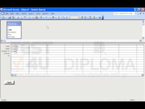 Insert one more field named VATValue of Number-Double type in the Products table. Create a new query named update4 that updates all VATValue field values to Price*0.19 with 2 decimal places rounding. Run the query.