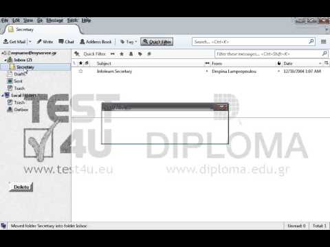 Delete the Secretary subfolder located in your Inbox (without sending it to the Trash folder). Delete the Secretary subfolder located in your Inbox (without sending it to the Trash folder).