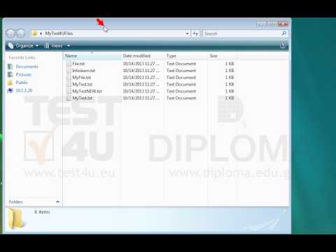 Open the myTest4UFiles folder appearing on your desktop and select the file called MyTest.txt Open the myTest4UFiles folder appearing on your desktop and select the file called MyTest.txt