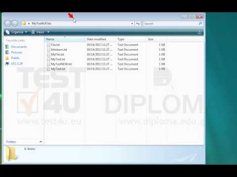 Open the myTest4UFiles folder appearing on your desktop and select the file called MyTest.txt