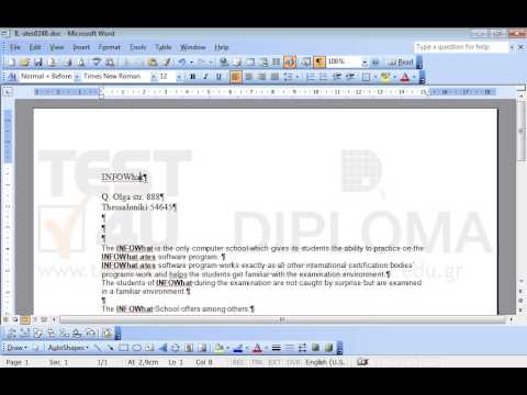 Delete the paragraph mark which appears after the word INFOWhat. Delete the paragraph mark which appears after the word INFOWhat.