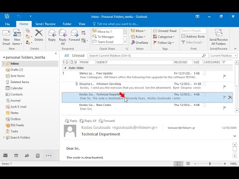 Fügen Sie den Absender mit dem Namen Kostas Goutoudis über die E-Mail mit dem Betreff Technische Abteilung, die sich im Ordner Posteingang befindet, in die Kontaktliste ein. Fügen Sie den Absender mit dem Namen Kostas Goutoudis über die E-Mail mit dem Betreff Technische Abteilung, die sich im Ordner Posteingang befindet, in die Kontaktliste ein.