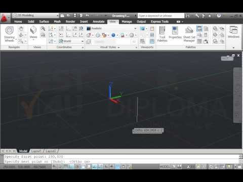 Σε ενα νέο σχέδιο σε τρισδιάστατο πρότυπο (acadiso3D.dwt), ρυθμίστε την μεταβλητή Thickness σε 50 μονάδες και σχεδιάστε μία γραμμή με σημείο αρχής το (250,530) και μήκος 1250 μονάδες δεξιά και παράλληλα με τον άξονα Υ. Στη συνέχεια με την κατάλληλη εντολή, ρυθμίστε την μεταβλητή Elevation σε 500 μονάδες και ταυτόχρονα την μεταβλητή Thickness σε 100 μονάδες και σχέδιαστε μία γραμμή με σημείο αρχής το (250,530) και μήκος 1250 μονάδες προς τα δεξιά και παράλληλα με τον άξονα Υ. Σε ενα νέο σχέδιο σε τρισδιάστατο πρότυπο (acadiso3D.dwt), ρυθμίστε την μεταβλητή Thickness σε 50 μονάδες και σχεδιάστε μία γραμμή με σημείο αρχής το (250,530) και μήκος 1250 μονάδες δεξιά και παράλληλα με τον άξονα Υ. Στη συνέχεια με την κατάλληλη εντολή, ρυθμίστε την μεταβλητή Elevation σε 500 μονάδες και ταυτόχρονα την μεταβλητή Thickness σε 100 μονάδες και σχέδιαστε μία γραμμή με σημείο αρχής το (250,530) και μήκος 1250 μονάδες προς τα δεξιά και παράλληλα με τον άξονα Υ.