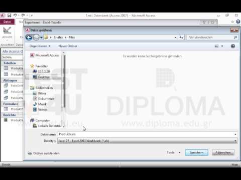 Exportieren Sie die Tabelle Produkte im Ordner IL-ates\files auf Ihrem Desktop im Excel 97 - Excel 2003 Workbook unter dem Namen Buch1.xls 
