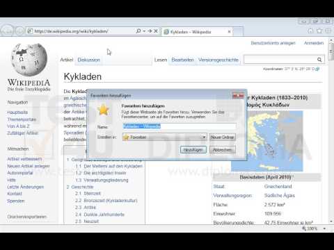 Fügen Sie die aktuelle Webseite zu den Favoriten unter dem Namen kykladen hinzu. 
