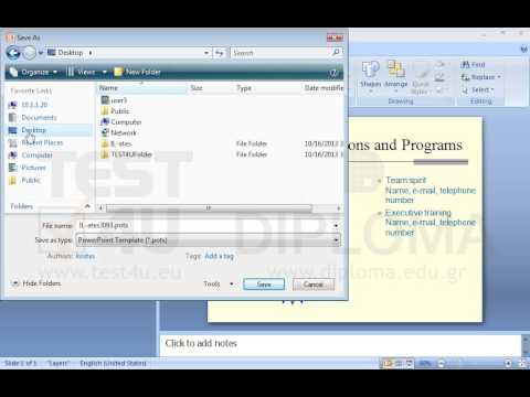 Save the current presentation as a template with the name mytemplate.potx to the IL_ates\PowerPoint folder of your desktop. Save the current presentation as a template with the name mytemplate.potx to the IL_ates\PowerPoint folder of your desktop.