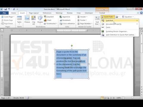 Create a simple textbox using dark blue, Text 2, lighter 80% Shape Fill and dark blue, Text 2, lighter 60% Shape Outline color. Then, create a building block and save it as myBorder in the Text Boxes gallery. Create a simple textbox using dark blue, Text 2, lighter 80% Shape Fill and dark blue, Text 2, lighter 60% Shape Outline color. Then, create a building block and save it as myBorder in the Text Boxes gallery.