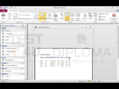 Change the orientation of the print-out of the report to landscape. Change the orientation of the print-out of the report to landscape.