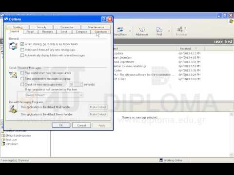 Configure Outlook Express to add signature in all outcoming messages. The signature must also be added to the reply and forward messages.