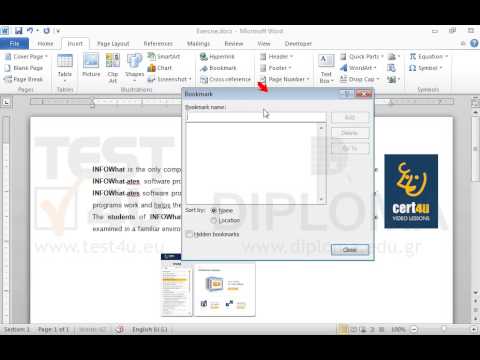 Delete the bookmark cert4u displayed on the text INFOWhat. Then, create a new bookmark for the sentence which begins with the phrase The students of INFOWhat using INFOlearn as bookmark name. Delete the bookmark cert4u displayed on the text INFOWhat. Then, create a new bookmark for the sentence which begins with the phrase The students of INFOWhat using INFOlearn as bookmark name.