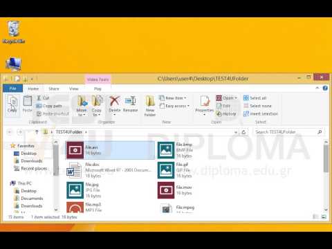 Copy the file file.avi from the TEST4UFolder folder of your desktop to the clipboard. Copy the file file.avi from the TEST4UFolder folder of your desktop to the clipboard.