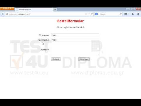 Füllen Sie das Formular mit Vornamen, Nachnamen und Adresse aus und drücken Sie dann auf Absenden, damit Ihre Online-Bestellung abgeschlossen wird (geben Sie Ihre tatsächlichen Daten nicht ein). Füllen Sie das Formular mit Vornamen, Nachnamen und Adresse aus und drücken Sie dann auf Absenden, damit Ihre Online-Bestellung abgeschlossen wird (geben Sie Ihre tatsächlichen Daten nicht ein).
