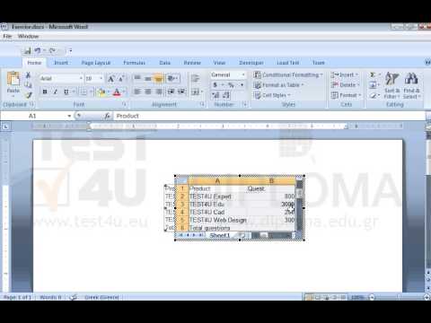 Make sure that the second column is also displayed on the embedded worksheet. Then, change the text Quest. which appears on the cell B1 into Questions. Make sure that the second column is also displayed on the embedded worksheet. Then, change the text Quest. which appears on the cell B1 into Questions.