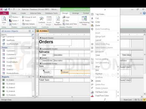 Insert a text box in the CustomerID footer section of the R_Orders report, that will display the percentage of every customer in the turnover. Make sure the resulting output is displayed in percentage form with two decimal places.