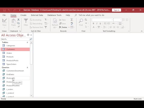 Modify the PhotosJPG query to retrieve only the records which display a file path which begins with C:\
Save the result of the query as PhotosJPGonC to a new table.