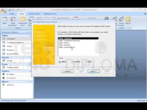 The IDProduct field should have been set as the Products table primary key. Create a new query named doublerecords that will display the IDProduct field of all duplicates.