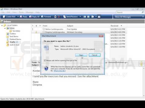 Print the file attached to the email message with subject Infolearn Secretary located in your Inbox to the default printer. Print the file attached to the email message with subject Infolearn Secretary located in your Inbox to the default printer.