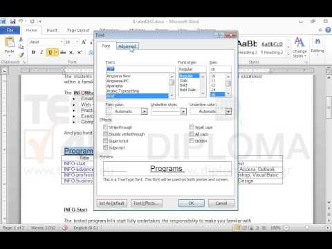 Change the character spacing of the word Programs, which appear above the table, to 1.3pt condensed. Change the character spacing of the word Programs, which appear above the table, to 1.3pt condensed.
