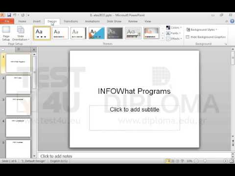 On the current presentation apply a theme of your choice. On the current presentation apply a theme of your choice.