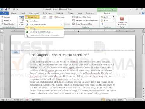 Insert a field in the Header of the document to display the current date. Insert a field in the Header of the document to display the current date.