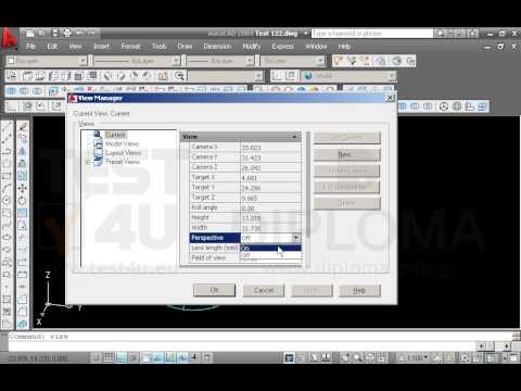 Ανοίξτε το αρχείο με όνομα TEST 122.dwg από τον φάκελο IL-ates\CAD της επιφάνειας εργασίας και εμφανίστε τα αντικείμενα σε προοπτική απεικόνιση (Perspective) με εστιακή απόσταση (Lens Length) 25. Εμφανίστε το σχέδιο με απεικόνιση (Visual Style) Conceptual.
