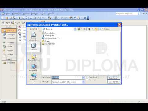 Exportieren Sie die Tabelle Produkte im Ordner IL-ates\files auf Ihrem Desktop im Microsoft Excel 97 -2003 unter dem Namen Buch1.xls Exportieren Sie die Tabelle Produkte im Ordner IL-ates\files auf Ihrem Desktop im Microsoft Excel 97 -2003 unter dem Namen Buch1.xls