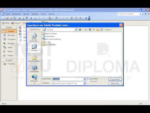 Exportieren Sie die Tabelle Produkte im Ordner IL-ates\files auf Ihrem Desktop im Microsoft Excel 97 -2003 unter dem Namen Buch1.xls 