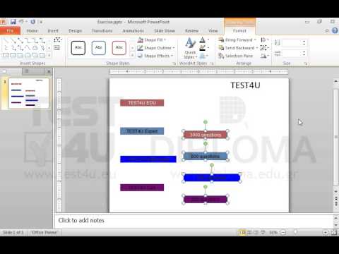 Make sure the objects which displays question numbers are vertically distributed on the slide.