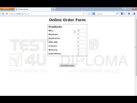 Fill in the order form to order 5 mice and 1 monitor. Then, click the Purchase Now button to complete your order. Fill in the order form to order 5 mice and 1 monitor. Then, click the Purchase Now button to complete your order.