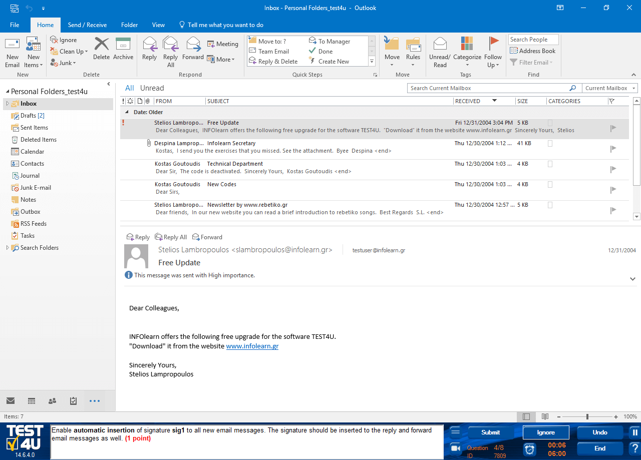Associé Outlook MO-400 - Office 365/2019