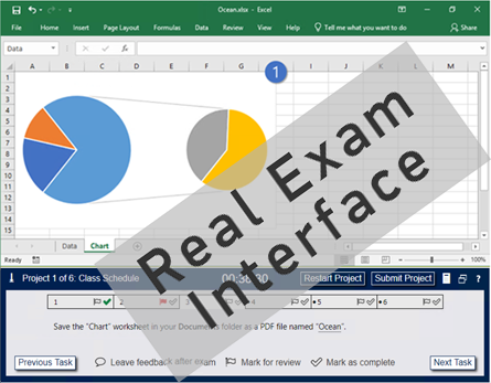 compare test4u mos exam inteface excel 1