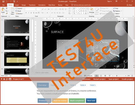 compare test4u mo exam inteface powerpoint 2