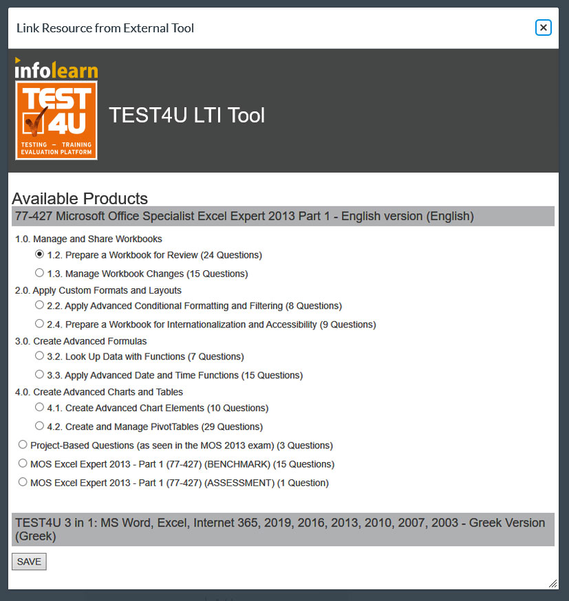 Select category