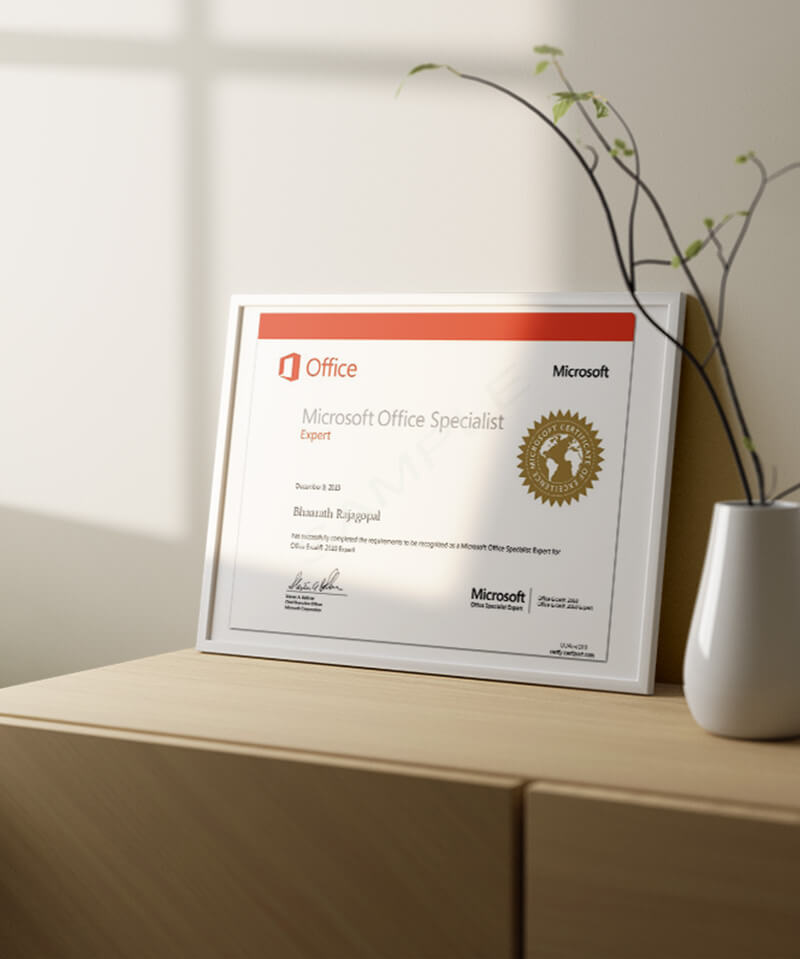 Microsoft Office Specialist - Certifications - Etrain India