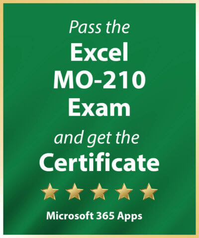 Pass the Excel MO-210 Exam and get the Certificate - Microsoft 365 Apps