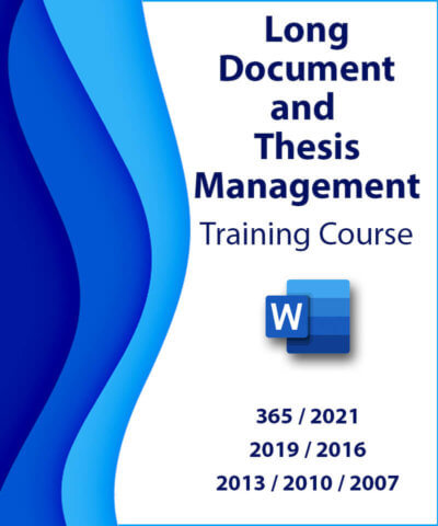 Long Document and Thesis Management Training Course - English